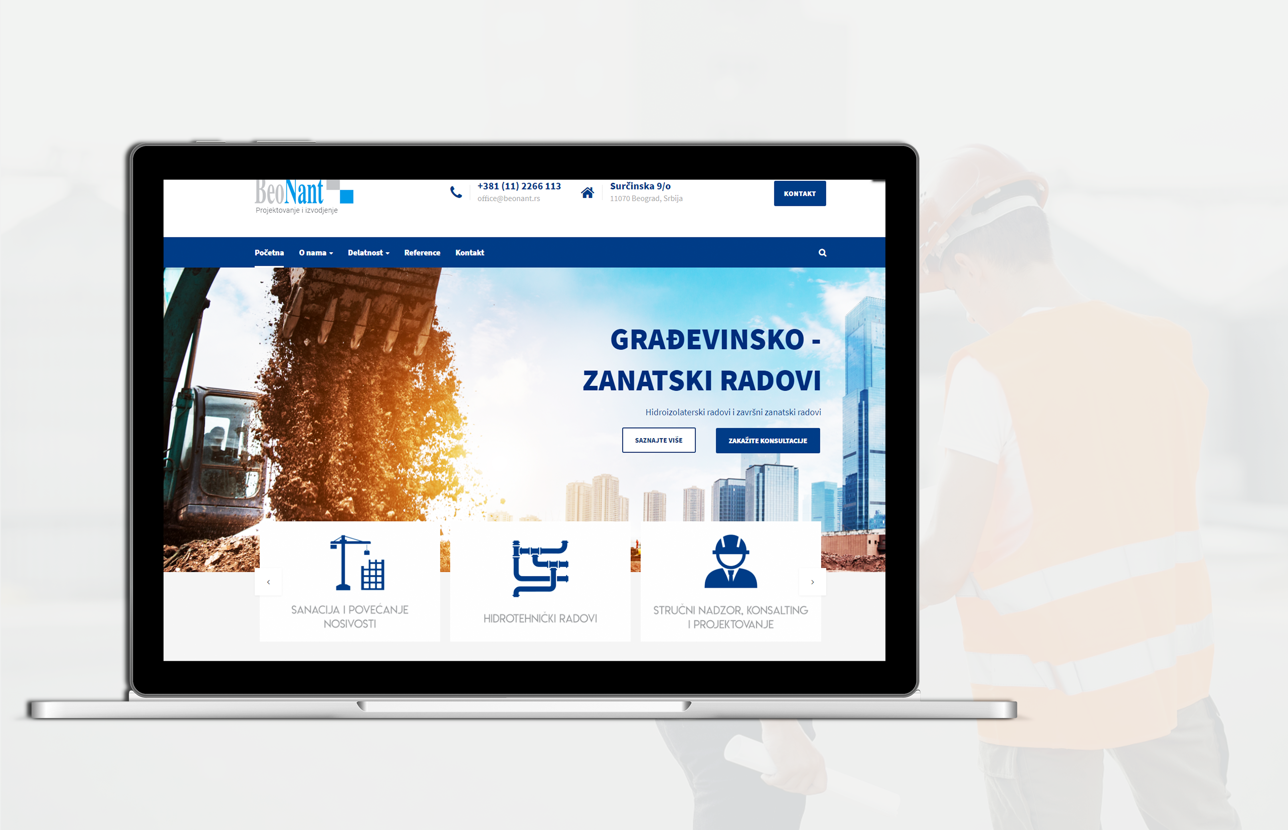 Izrada WordPress sajta za gradjevinsku firmu