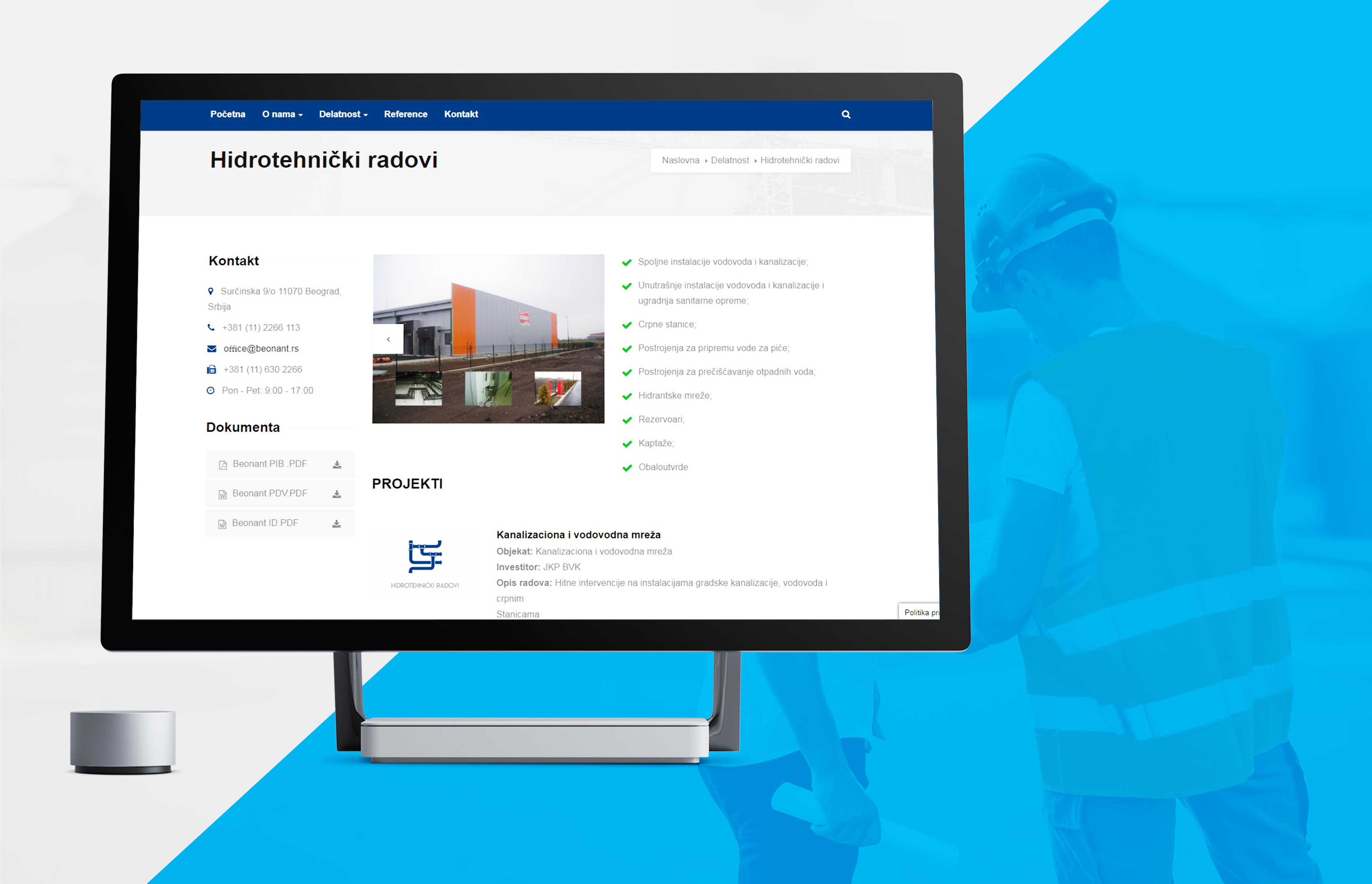 Izrada WordPress sajta za gradjevinsku firmu Beonant