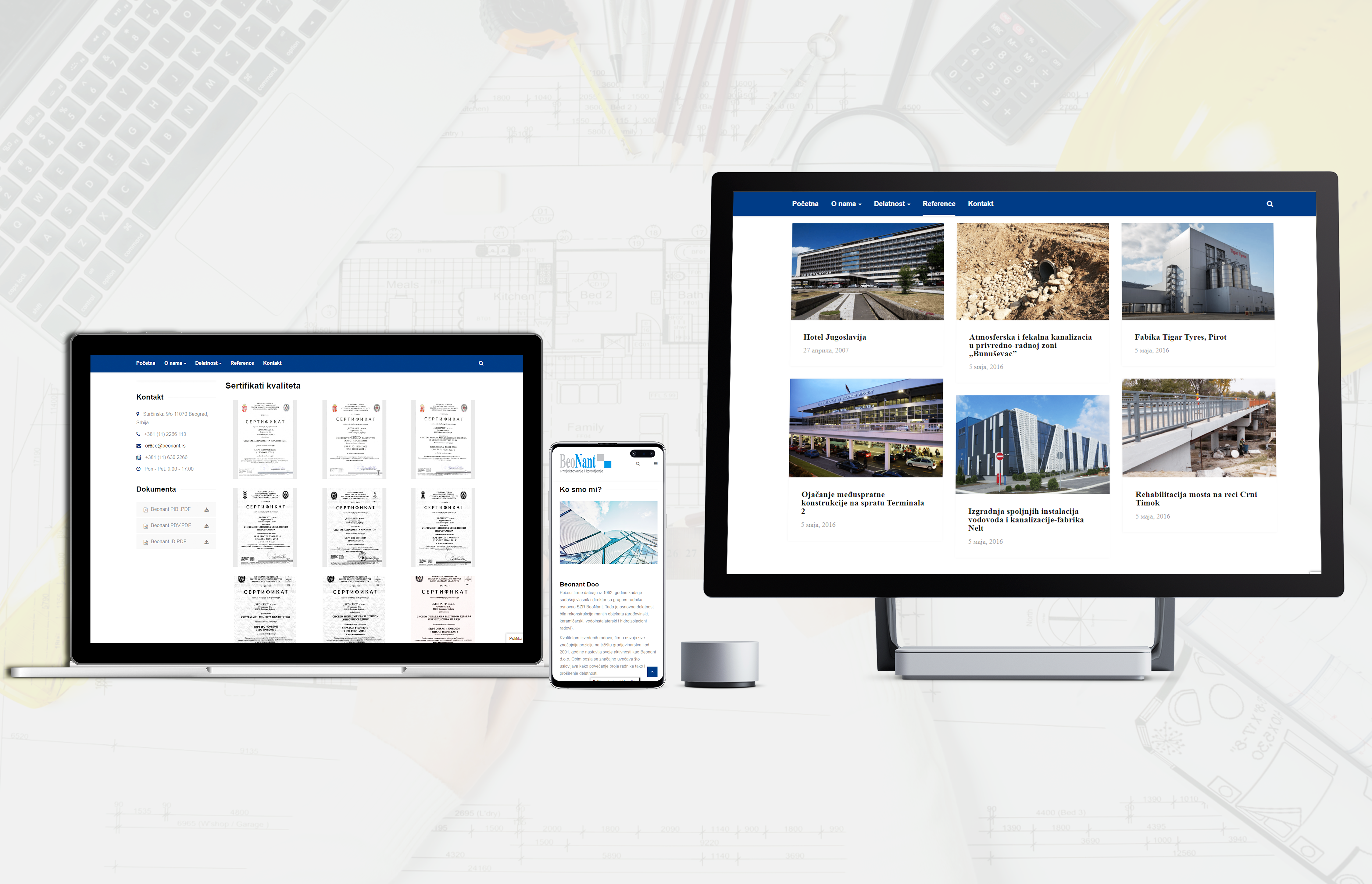 Izrada WordPress sajta za gradjevinsku firmu Beonant